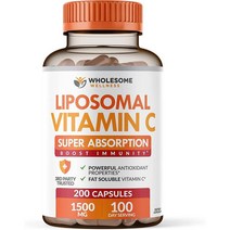 Wholesome Wellness Liposomal Vitamin C 홀섬 웰니스 리포소멀 비타민C 1500mg 버퍼드 고흡수 200캡슐