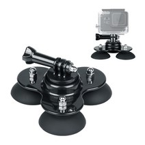 Zoom-AI 고프로 액션캠 흡착 거치대 3구 석션 마운트 차량 유리 타일 아크릴판, 1개, 3구 석션컵 마운트