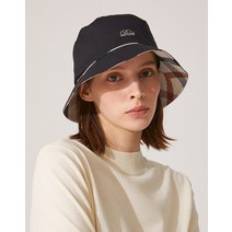 23SS 블랙 로고자수 면 벙거지모자 DLHE3B105BK