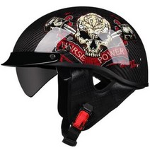 반모헬멧 바이크헬멧 소두핏 클래식 레트로 DOT Carbonfiber 오토바이 독일 Casco 일본식 모토 오픈 하프 페이스 헬기 바이커 파일럿 맨, 38.b10 - L