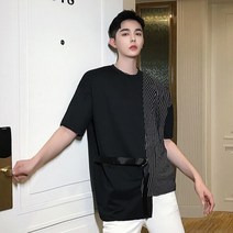 스프라이트 언밸런스 허리 반 벨트 반팔 티셔츠