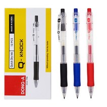 동아 Q-KNOCK 큐노크 볼펜, 0.5mm : 1갑(12자루) x 흑색