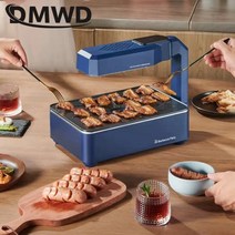 110v220v 적외선 무연 전기 그릴 이동식 빨 붙지 않는 빵집 터치 패널 바베큐 기계 실내 바베큐 플레이트, 푸른, 에게