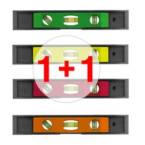 [1+1] (자석 수평자 A타입 3호 1P+1P =총2P) 마그네틱 수평기 수평대 수평 측정 라벨기 수직 수평 자, 엘로우1P, 레드1P