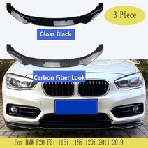 자동차 앞 범퍼 립 바디 키트 스포일러 PP 카나드 스플리터 BMW F20 116i 용 액세서리 시리즈 2011-2019, 01 Glossy Black