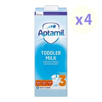 Aptamil 압타밀 영국 3단계 토들러 밀크 드링크 액상 리퀴드 아기 분유 (1-3세) 1L x 4개