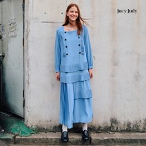 [쥬시쥬디] J스퀘어넥더블버튼롱원피스 JWOP626F