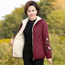 WHR 겨울 중년여성 엄마 패딩점퍼 숏 기모안감 빅사이즈 웰론 자켓 코트 40대 50대 60대