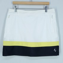 빈티지다온 엘르골프 옐로 블랙 라인 스판 치마바지 화이트