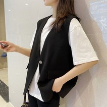 빅사이즈 여성복 정장 조끼 캐주얼 루즈핏 베스트ZZL23032742