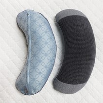 사랑예감 논슬립 반달 메밀 베개, 검정색, 1개