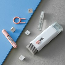 이어폰 키보드 틈새청소 휴대용 청소브러쉬세트, 핑크