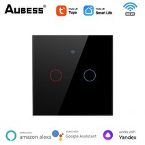 스위치봇 US EU 와이파이 스마트 조명 스위치 터치 Tuya 라이프 앱 제어 알렉사 구글 홈으로 작동 Yandex Alice Neutral 필요, [05] black EU 2gang