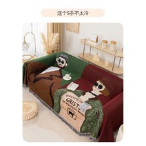 빈티지 일러스트 쇼파커버 사계절 캠핑 감성 블랭킷