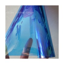 포 천 원단 방수 PVC 천막 30x95cm 롤 홀로그램 무지개 빛깔의 투명 타포린 비닐 패브릭 매직 미러 핸드백 보우 DIY BH039, blue