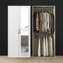 이엔 800 거울 옷장 시스템 장롱 이불장 양복장 수납장 전신거울 장농, 화이트