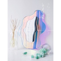 비정형 홀로그램 거울 물결모양 인테리어 예쁜거울 카페 포토존 화장거울, 심포니 웨이브 클라우드 미러(대)