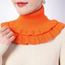 페이크카라 레이스 넥 케이프 카라 페이크 칼라 넥 가드 가을겨울 여성용 하이넥 두꺼운 다용도 칼라 퓨어 컬러 하이 스트레치 니트 프릴 턱받이 a45