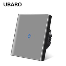 iot스위치 UBARO Eu AC100-240V 강화 된 블랙 화이트 크리스탈 유리 터치 스위치 패널 벽 빛 센서 버튼 1/2/3 갱 10A 인터럽터 스마트, 19 ZS-HB01X