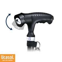 유케솔 LED 카본지팡이 노인지팡이 어르신 효도 의료용 조절식 부모님 선물 총경량 카본