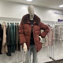 올리비아로렌*역시즌특가* 폭스퍼 카라 스트링 포인트 덕다운 패딩 VOCKDXWA251 NC중앙로역점