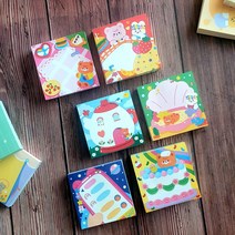 러블리 곰돌이 떡 메모지 8x8cm - 귀여운 떡메 캐릭터 메모지 16종, 1. 스낵