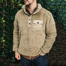 플리스자켓 야상캐주얼 심플 플러시 풀오버 남성용 플리스 아웃웨어 턴 다운 칼라 코트 스트리트웨어 NOV99