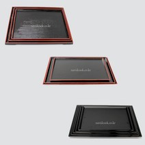 나비드쿡 한일칠기 쟁반 12종택1 티크쟁반 블랙쟁반 장수목쟁반 정식쟁반 개인쟁반, 1개, 3512-소-360X265X21