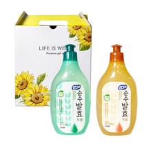참그린 순수발효 주방세제 1종 과일 야채 세척 친환경 기름기 설거지 500g 2P 선물세트, 곡물+식물
