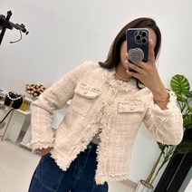 리야쇼룸 / 봄자켓 트위드 아우터 스탠다드핏 줄라이 자켓