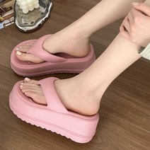 여성 여름 통굽 키높이 발편한 푹신한 쪼리