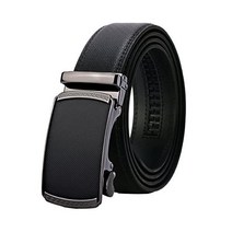 107642 Lavemi 남자의 진짜 가죽 래칫 드레스 벨트 자동 버클 우아한 선물 상자, 44 quot 에서 52 quot 허리까지, 블랙 스타일50