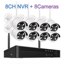 Techage-8CH 5MP 무선 카메라 시스템 양방향 얼굴 감지 Wifi CCTV 비디오 감시 보호 키트 ONVIF P2P, 04 8CH and 8 Cameras_01 없음
