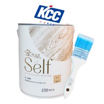 KCC친환경숲으로 Self스테인 목재 및 원목가구용 클리어 3L(투명)+pp평붓3인치, 투명