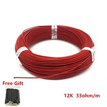 저렴한 가격 1M ~ 20M 12k 33Ohm PTFE 탄소 섬유 난방 케이블 바닥 전기 따뜻한 와이어 Minco 히트 룸 히터 핫라인, CHINA