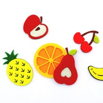 [만꾸] 냠냠 간식 펠트 대용량 (약 40개) 과일 음식 와펜 부직포 장식