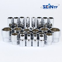 세인티에프 고강도 복스알 1/2 3/8인치 (일반 롱) 숏 소켓 비트 육각 아답터, 1/2인치 롱 22mm, 1개