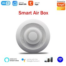 미세먼지측정기 공기질측정기 초미세먼지측정기 tuya wifi smart air box air quality monitor co2 voc gas detector sensor 온도, 와이파이 충전