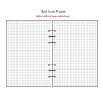 A5 A6 A7 루스 리프 노트 리필 나선형 바인더 내부 페이지 주간 월간 라인 도트 그리드 종이 문구, GRID