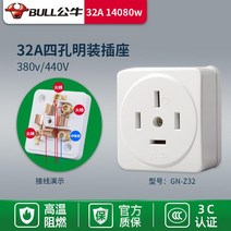 콘센트플러그 10L4 넘어져도 깨지지 않다 10A 두발 양극 납작함 공업 가철 전원 4887645200, 1, GN -Z32 (삼상사선 32A 노출