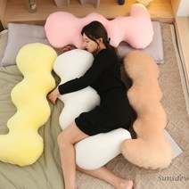 Sunsdew 쿠션 다리 옆면 수면 베개 침대 머리 쿠션, 브라운, 135cm