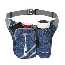 경량 러닝 허리 팩 물병 홀더가있는 수화 벨트 바운스 러닝 패니 팩 조깅 사이클링 피트니스 하이킹에 적합한 러닝 벨트 조정 가능한 크기---물이없는 병, 푸른