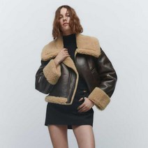 ZARA 숏 무스탕 더블 페이스드 크롭자켓