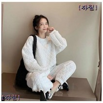 여성 투피스 트레이닝 세트 깔깔이 패딩 맨투맨 바지 누빔 편한 세트 데일리 캐주얼