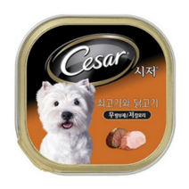 시저 반려견 주식캔, 소고기+닭고기, 100g, 8캔