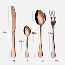 식기세트 도시락상자 이영자그릇 이케아그릇 골드 칼 식기 세트 스테인레스 스틸 나이프 포크 스푼주방 4 피스 양식기 다이닝 스푼, 06 Bright rosegold
