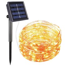 태양광 크리스마스 트리 전구 LED 와이어 20M 옐로우