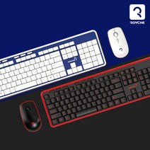 로이체 슬림 저소음 무선 키보드 마우스 세트 콤보 RX-3600, 화이트&블루