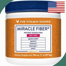 [The Vitamin Shoppe] 더비타민쇼피 Miracle 식이섬유 화이버 파우더 가루 다이제스티브 헬스 Glucose Fruit Punch 7.7 oz. 34회분
