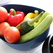 국내제작 야채볼 주방 물빠짐 채반 과일 쌀씻기 믹싱볼, 블랙